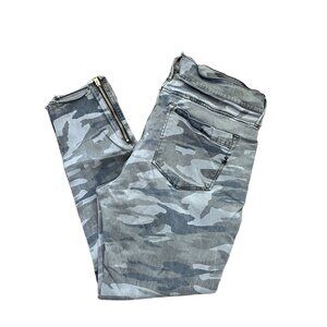 Express Womens Camo Ankle Legging Jeans Size 14R Stretch Mid-Rise Zippered Ankle